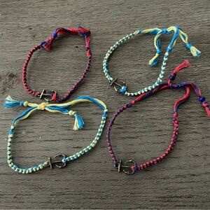 Set of 4 Anchor Friendship Bracelets